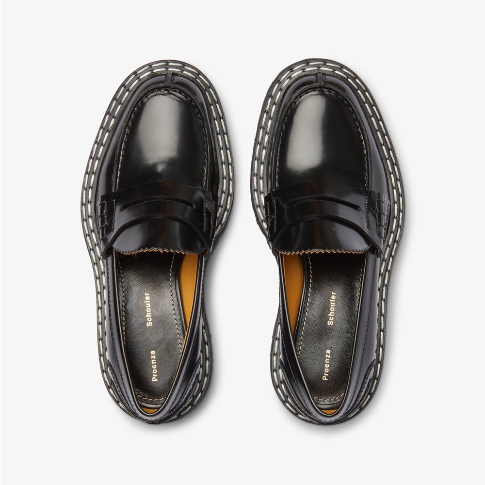 Proenza Schouler Lug Sole Platform Loafers Black Women's Shoe Size 37.5